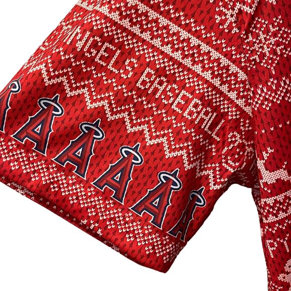 MLB Los Angeles Angels Baseball Happy Holidays Ugly Christmas T Shirt Size XL - Picture 2 of 6